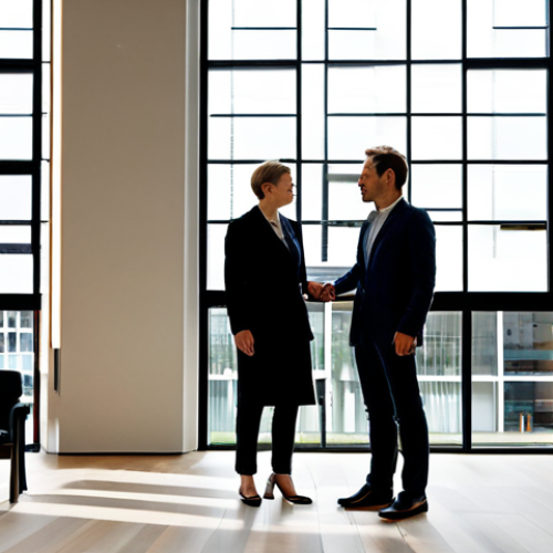 Home 17 A diverse group of hotel guests in fully clothed, professional business casual attire, standing and observing a large, dynamic contemporary art sculpture in the spacious, naturally lit lobby of a modern art hotel in Amsterdam. The lobby features minimalist design, large windows, and subtle elements of local Dutch art, creating a sophisticated and inviting atmosphere. safe for work, appropriate content, fully clothed, professional, perfect anatomy, correct proportions, natural pose, well-formed hands, proper finger count, natural body proportions, professional photography, high quality.